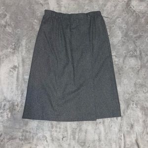 Vintage Alfred Dunner Womens Wool Midi Pencil Skirt Size 10 Gray Made In USA